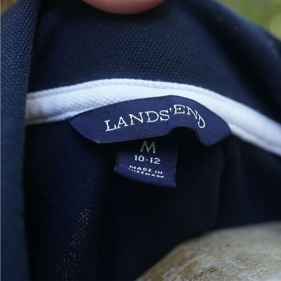 Lands’ End Navy White Sleeveless Polo Shift Dress - Picture 5 of 6